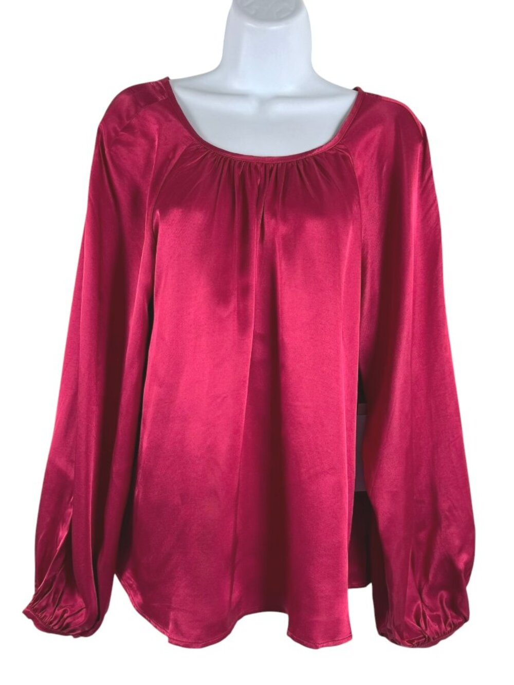 Nation LTD Eveline Raglan Satin Blouse Top Large Raspberry Jam NWT TP-3874 - Picture 3 of 12